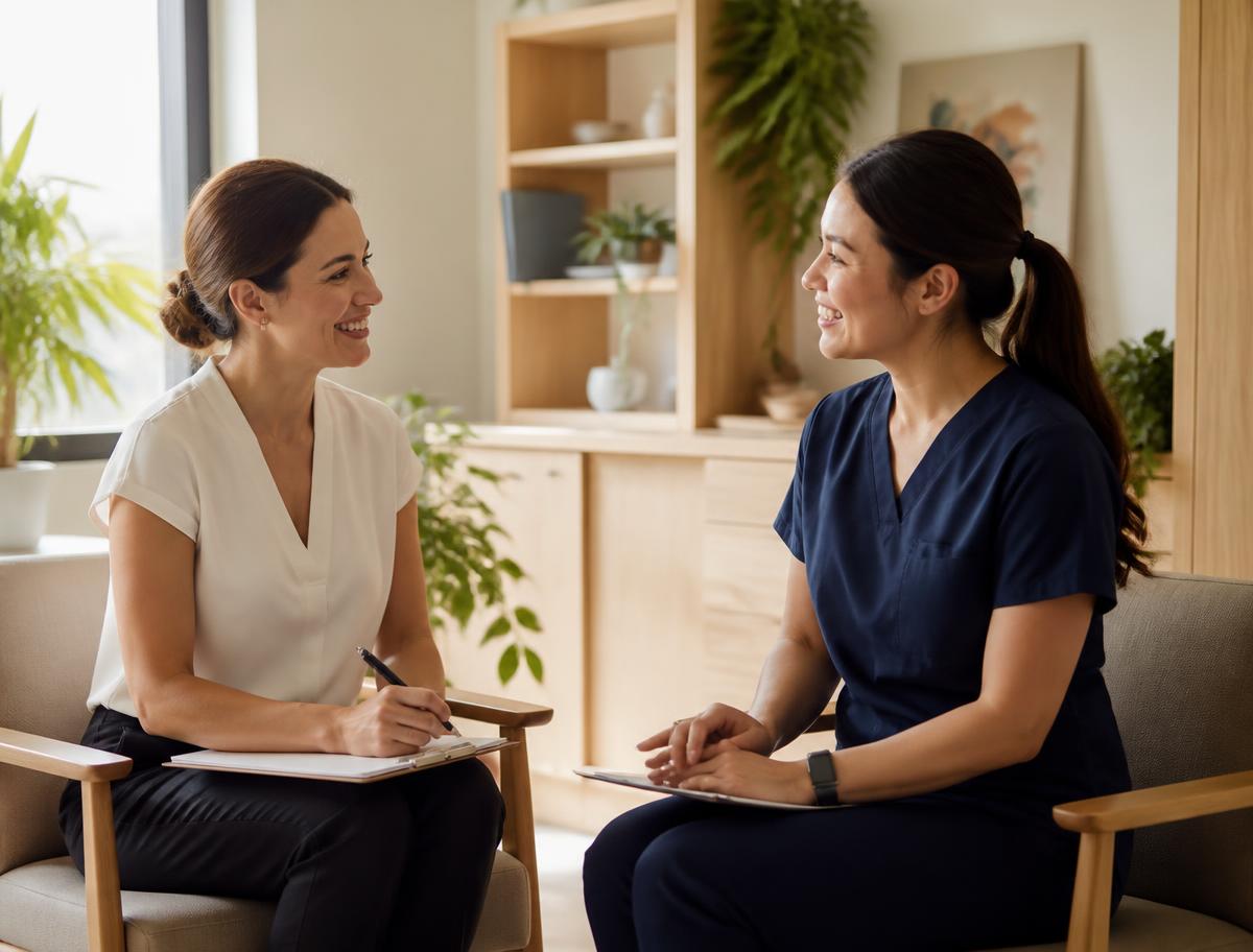 Two iSpeech clinicians collaborating on care